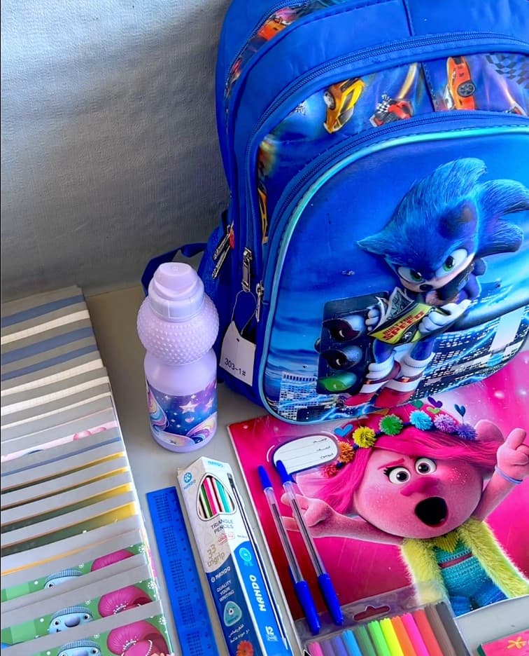 Fournitures scolaires pour un enfant à Gaza
